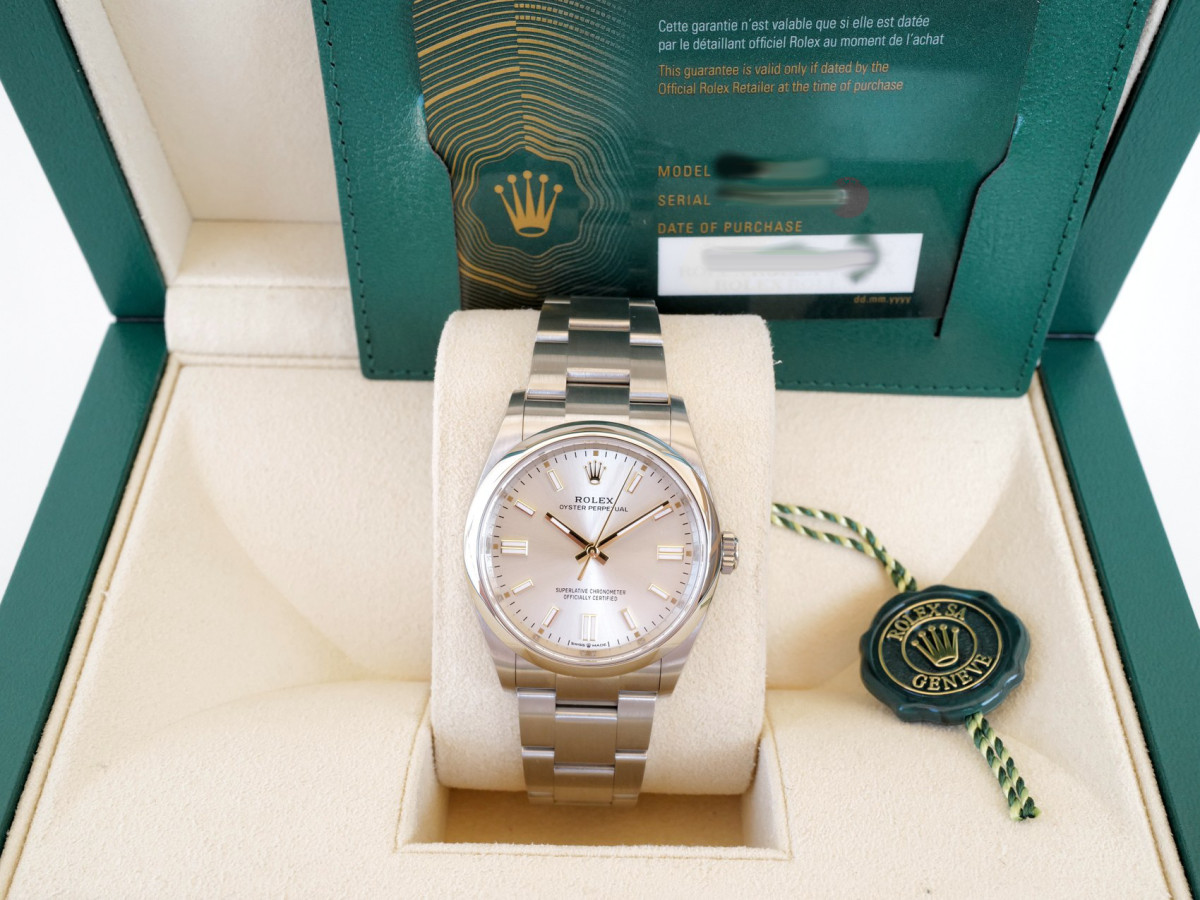 Часы Rolex Oyster Perpetual 34 Silver Dial (2022)[9]